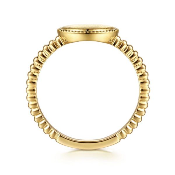 14K Yellow Gold Bujukan Personalized Signet Ring For Cheap