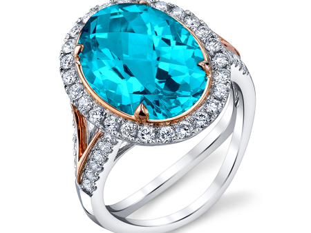 7 Carat London Blue Topaz & Diamond Ring Online now