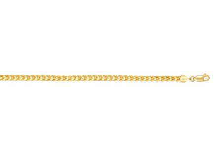 14K Gold 5mm Diamond Cut Round Franco Chain For Sale