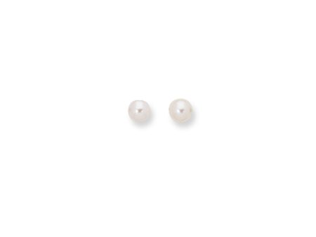 14K Gold  7MM Pearl Stud Earring Cheap