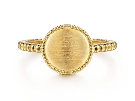 14K Yellow Gold Bujukan Personalized Signet Ring For Cheap