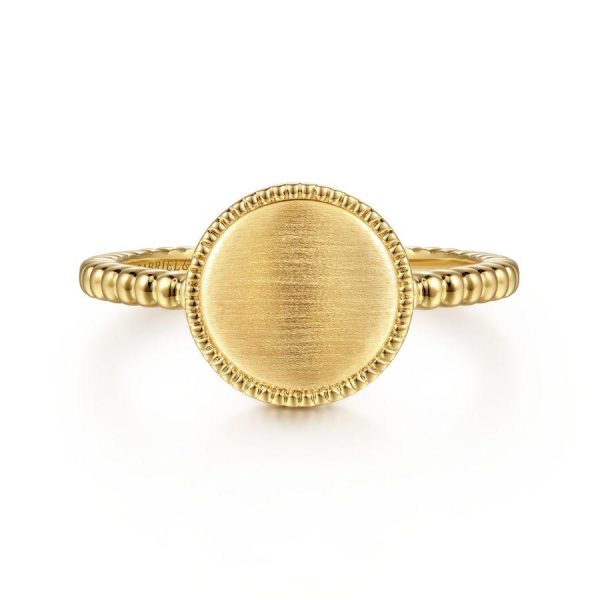 14K Yellow Gold Bujukan Personalized Signet Ring For Cheap