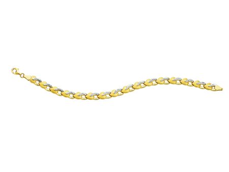 14K Two-tone Gold Stampato Bracelet Fashion