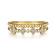 14K Yellow Gold Bujukan Stackable Diamond Ring For Sale