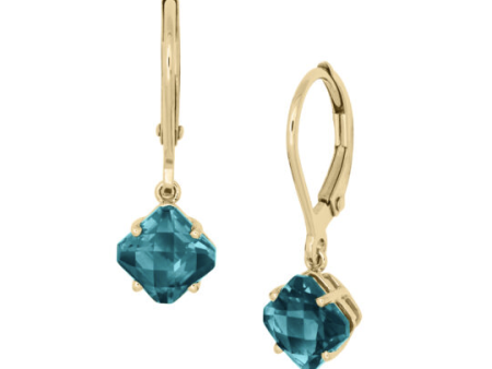 London Blue Topaz Leverback Dangle Earrings Hot on Sale