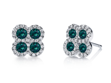 Alexandrite & Diamond Earrings on Sale