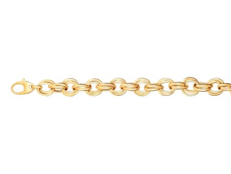 14K Gold Round Double Link Bracelet For Cheap