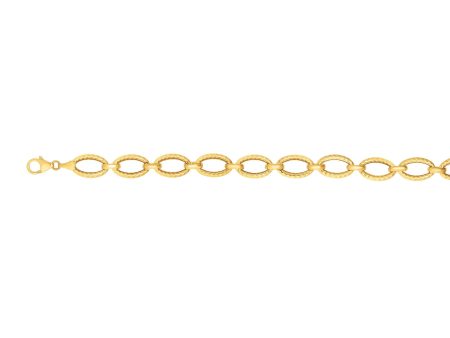 14K Gold Oval Link Bracelet Cheap