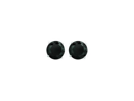 14K Gold 6mm Black CZ Stud Earring Online now