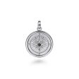 925 Sterling Silver Compass Pendant with Black Spinel Online