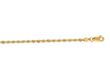 14K Gold 2.5mm Rope Chain Online Hot Sale