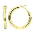 14K Gold 2x20mm Polished Omega Back Hoop Earring Online Sale