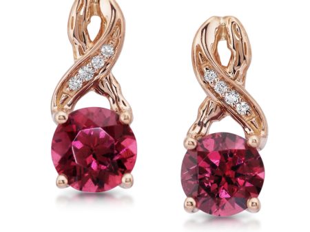 14K Rose Gold Fancy Zircon Diamond Earrings Online now