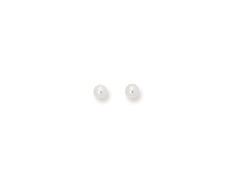 14K Gold  5MM Pearl Stud Earring For Discount