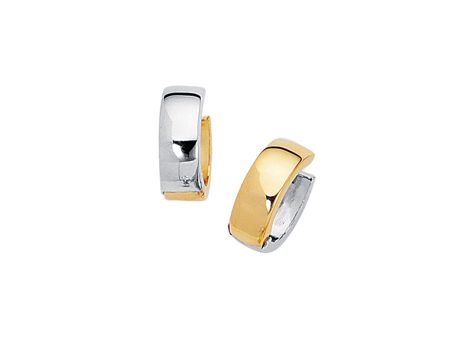 14K Gold Polished Chunky Reversible Huggie Earring Fashion