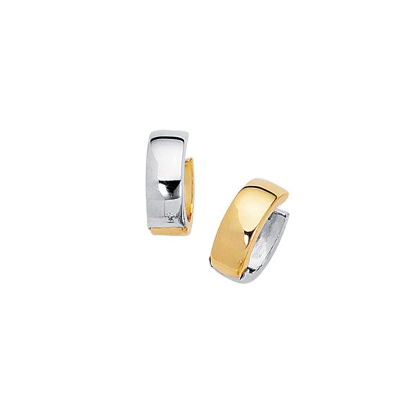 14K Gold Polished Chunky Reversible Huggie Earring Fashion