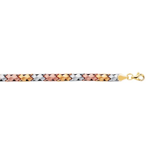 14K Tri-color Gold Satin Mini X Stampato Bracelet Online Sale