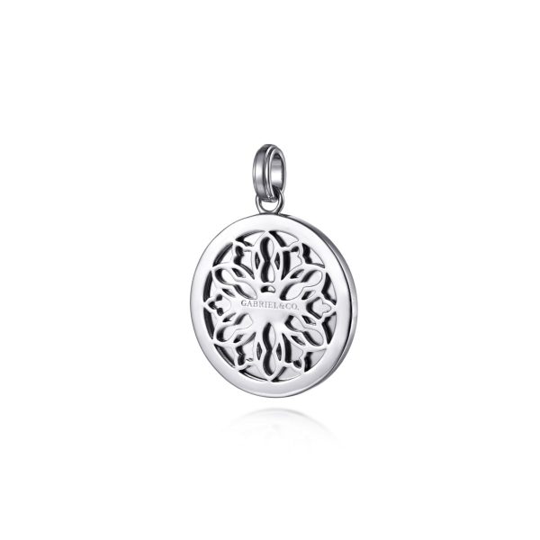 925 Sterling Silver Compass Pendant with Black Spinel Online