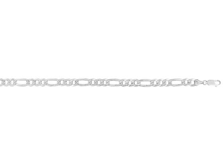 Silver 7.2mm White Pave Figaro Chain Discount