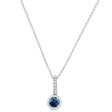 14K White Gold Blue Zircon Diamond Pendant Supply