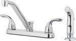 Uneedem  26-K82CS-CH-AV Two Handle Kitchen Sink Faucet with Side Spray, Polished Chrome Round Knobs on Sale