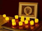 WAYNEWON LED Flameless Votive Candles, Realistic Look of Melted Wax, Warm Amber Flickering Light - Battery Operated Candles for Wedding, Valentine s Day, Christmas, Halloween Decorations (12-Pack) Discount