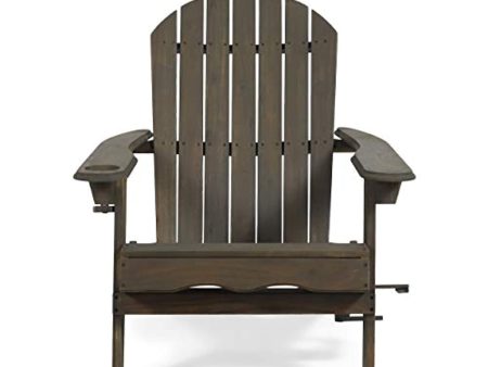 WestinTrends Home 312844 Cheryl Outdoor Acacia Wood Folding Adirondack Chair, Gray Discount