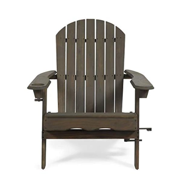 WestinTrends Home 312844 Cheryl Outdoor Acacia Wood Folding Adirondack Chair, Gray Discount