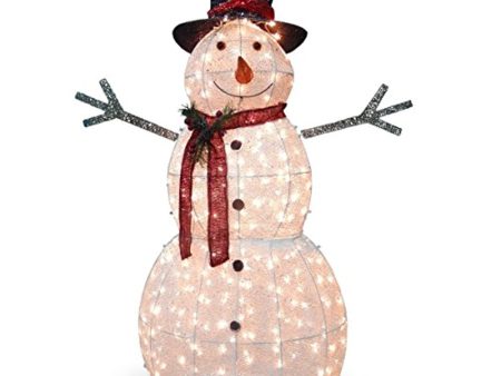 SANKUU Company Artificial Christmas Décor Includes Pre-Strung White LED Lights and Ground Stakes, 5 ft, Crystal Snowman Online Sale