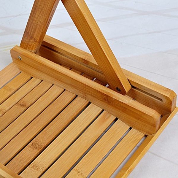 URFORESTIC 100% Natural Bamboo Folding Stool for Shaving Shower Foot Rest 12 ,Fully Assembled Online now