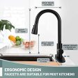 Uneedem Black Kitchen Faucet with Pull Down Sprayer, Uneedem Single Handle Kitchen Sink Faucet, Stainless Steel High Arc Utility Brushed Nickel Kitchen faucets with Pull Out Sprayer for rv Commercial Laundry Hot on Sale