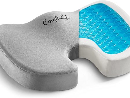 ComfiLife Gel Enhanced Seat Cushion - Non-Slip Orthopedic Gel & Memory Foam Coccyx Cushion for Tailbone Pain - Office Chair Car Seat Cushion - Sciatica & Back Pain Relief (Black) Online now