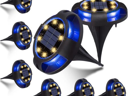 K.E.J. Solar Ground Lights 12 Led Garden Lights Solar Powered Disk Lights Waterproof In-Ground Outdoor Landscape Lighting for Patio Pathway Lawn Yard Deck Driveway Walkway (12 Pack) Hot on Sale