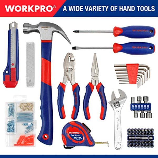 WORKPRO 12V Cordless Drill and Home Tool Kit, 177 Pieces Combo Kit with 14-inch Tool Bag Cheap