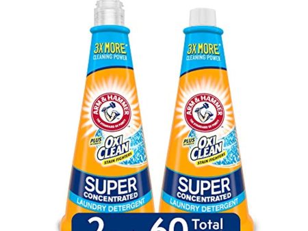 Arm & Hammer Plus Oxiclean Super Concentrated 60 Loads Liquid Laundry Detergent, Fresh, 15.27 Fl Oz (Pack of 2) Cheap