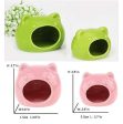 Small Pet Hideout Ceramic House Cute Adorable Cave Critter Hut Nest for Mini Animals Gerbils Chinchillas Hamster Mice Rat (Pink, L) Online now