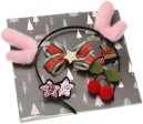 Randofu Christmas Hair Accessories, Santa Antlers Headband Hair Clips Hair Tie for Kids Girl Gift Discount