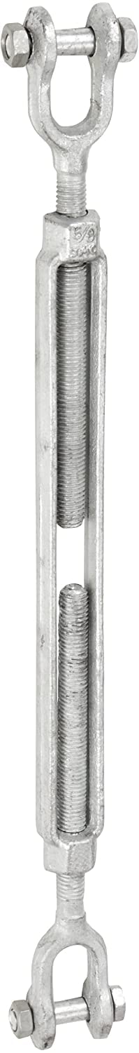 BLIKA   93900296 Hot Dipped Drop Forged Galvanized Steel Jaw and Jaw Turnbuckle, 3500 lbs Working Load Limit, 5 8  Threaded Diameter x 12  Take Up, 21-1 2  Length Sale