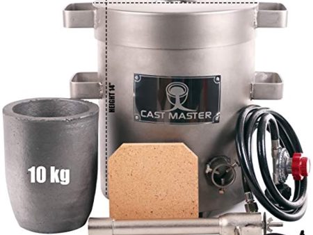 Cast Masters 10 - 12 KG LARGE CAPACITY Propane Furnace DELUXE KIT with Crucible and Tongs Kiln Smelting Gold Silver Copper Scrap Metal Recycle 10KG KILOGRAM Fashion