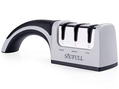 Soufull Kitchen Tools Professional 3 Stage Diamond Coated Ceramic Rod-Non-Slip Base Sharpening Knife Easy to Control Online Hot Sale