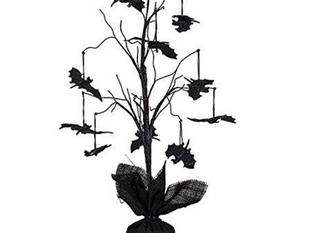 Poptrend  Halloween Black Spooky Tree Glittered with 10 Pcs Bat Decorations for Halloween Decoration Indoor Decoration For Sale