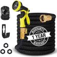 Unzano Garden Hose Expandable 50ft, Water Hose Flexible with 9 Function Spray Nozzle - Leakproof Expanding Lightweight No Kink Garden Hoses with 3 4  Solid Brass Fittings for Watering Washing Supply