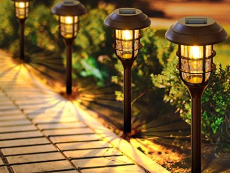 LETMY Solar Pathway Lights Outdoor, 8 Pack Bright Solar Lights Outdoor, IP65 Waterproof Auto On Off Solar Garden Lights Solar Powered Landscape Lighting for Yard Patio Walkway Driveway Pathway Fashion