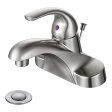 WOWOW Bathroom Faucet 1 Handle Low Arc Single Handle 4 inch Centerset Bathroom Sink Faucet with Pop Up Drain Assembly Basin Mixer Tap Brushed Nickel Vanity Faucets Online Hot Sale