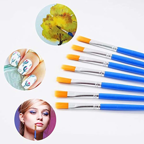 DAIKOYE Paint Brushes Set 60 Pcs Nylon Flat Hair for Acrylic Oil Watercolor Art Painting，Art Paintbrushes for Children Discount