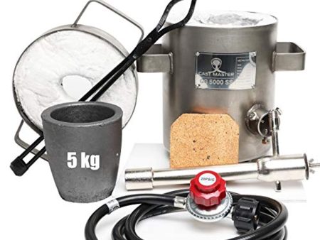 Cast Master 5 KG DELUXE KIT Propane Furnace with Crucible and Tongs Kiln Smelting Gold Silver Copper Scrap Metal Recycle 5KG KILOGRAM Cheap