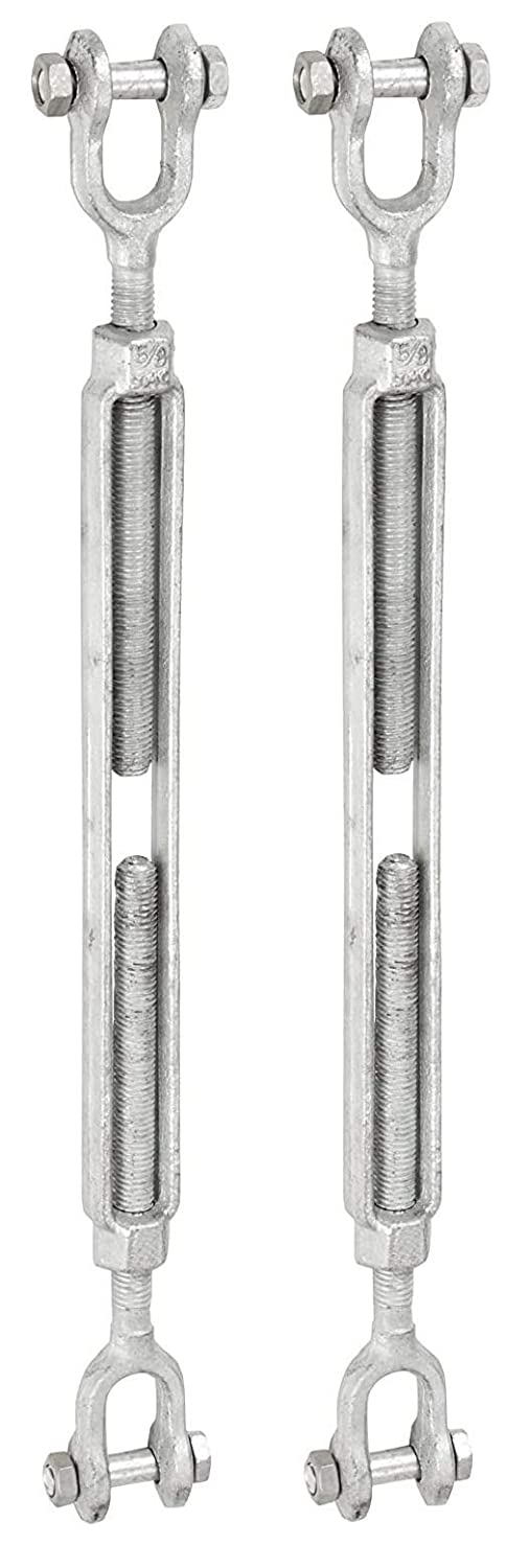 BLIKA   93900296 Hot Dipped Drop Forged Galvanized Steel Jaw and Jaw Turnbuckle, 3500 lbs Working Load Limit, 5 8  Threaded Diameter x 12  Take Up, 21-1 2  Length Sale