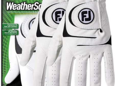 FootJoy Men s WeatherSof Golf Gloves, Pack of 2 (White) For Sale