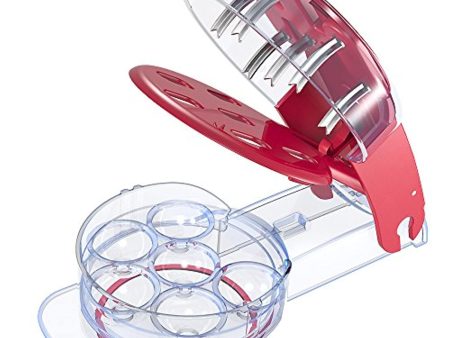 VersionTECH. Cherry Pitter, Stainless Steel Multiple Cherrystone Remover Tool Olive Tool Machine with Pits and Juice Container 6 Cherries Red Online