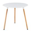 GreenForest Dining Table White Modern Round Table with Wood Legs for Kitchen Living Room Leisure Coffee Table… Supply